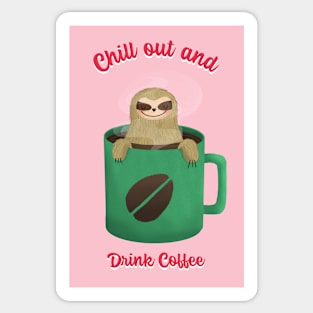 Coffee Lover Funny Cute Sloth Sticker